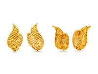 A Collection of 18 Karat Yellow Gold Earclips,