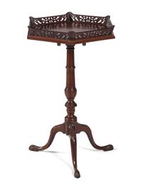 A George III Carved and Pierced Mahogany Candlestand