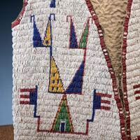 Sioux Beaded Hide Vest, with Inverted American Flags