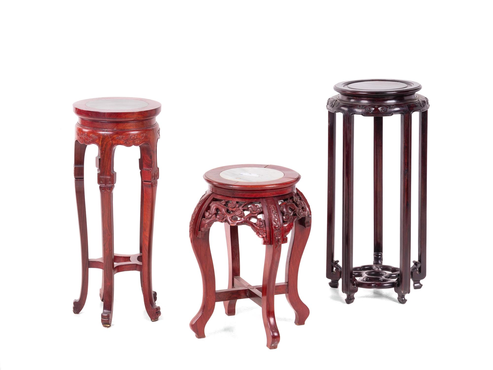 Three Chinese Hardwood Circular Stands