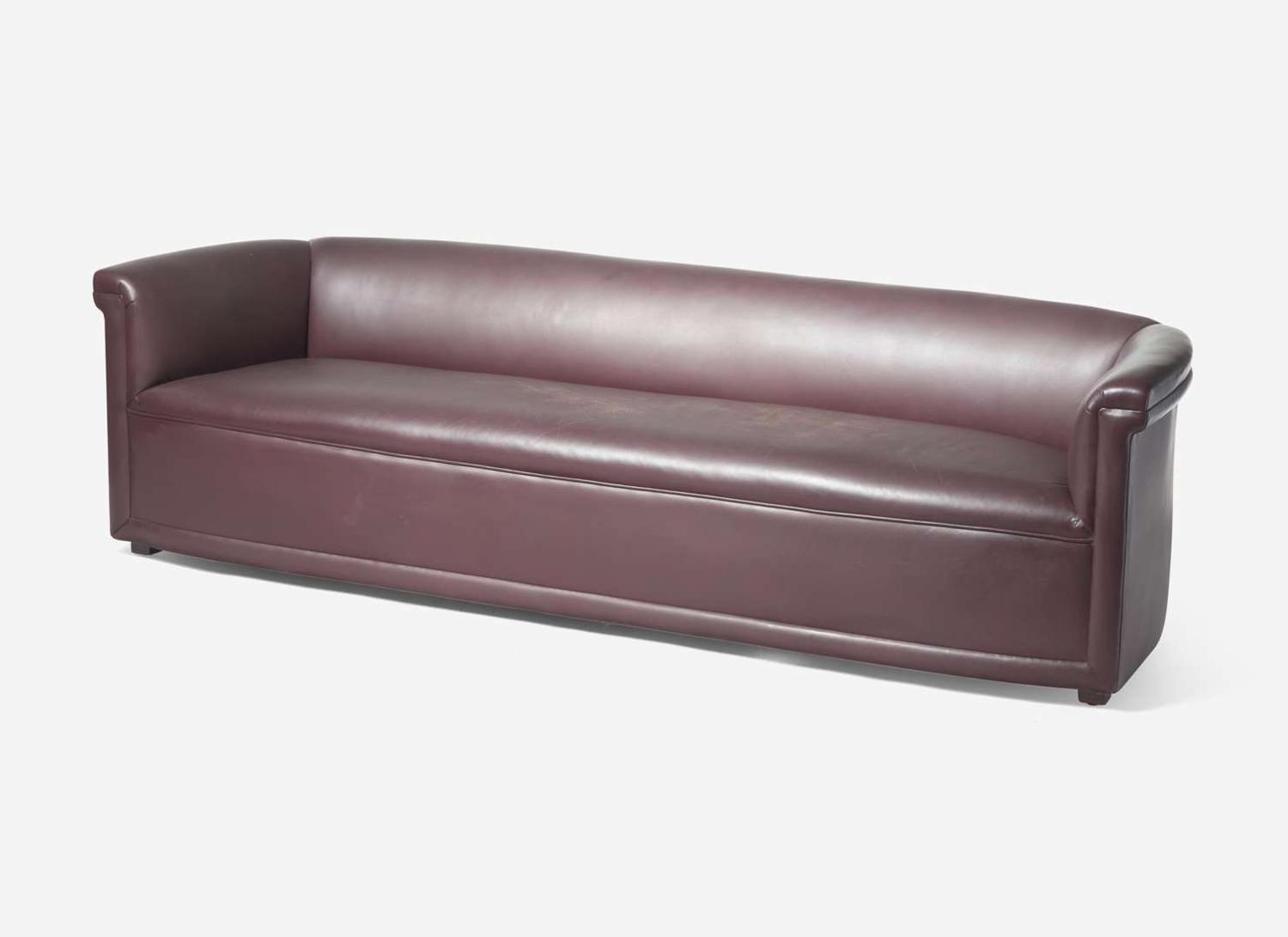 Ward Bennett for Brickel, Custom Leather Sofa