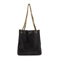 Chanel, Large Black Leather Tote