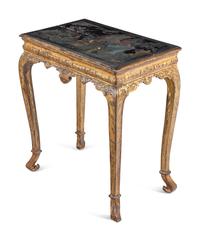 A George II Giltwood and Chinese Lacquer Table