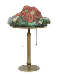 A Pairpoint Puffy Glass Poppy Table Lamp