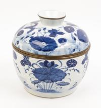 A Chinese Blue and White Covered Bowl Diameter 9 1/2 inches.