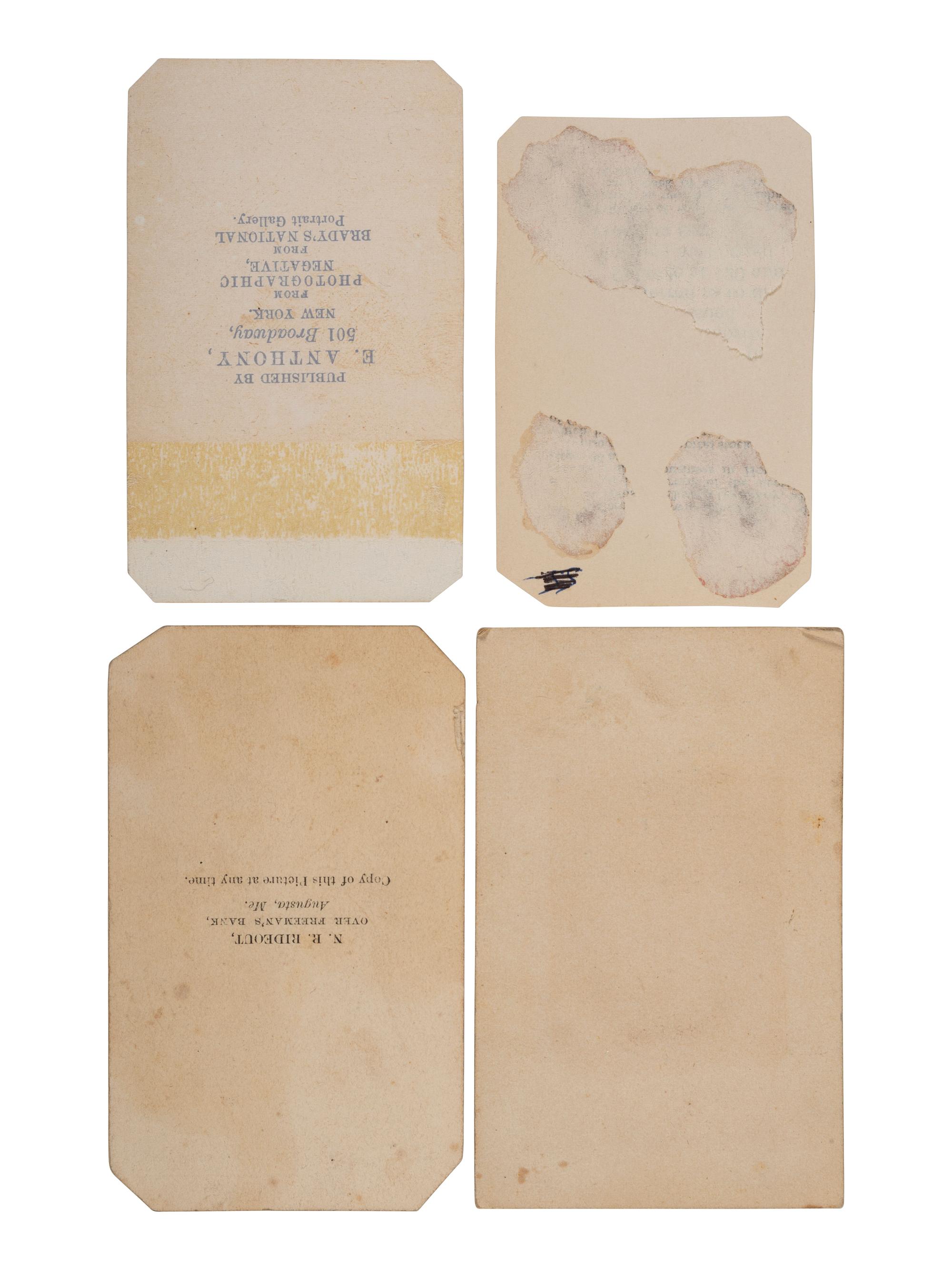 [LINCOLN, Abraham (1809-1865)]. 4 images of a beardless Lincoln, incl. Cooper Union pose by BRADY.