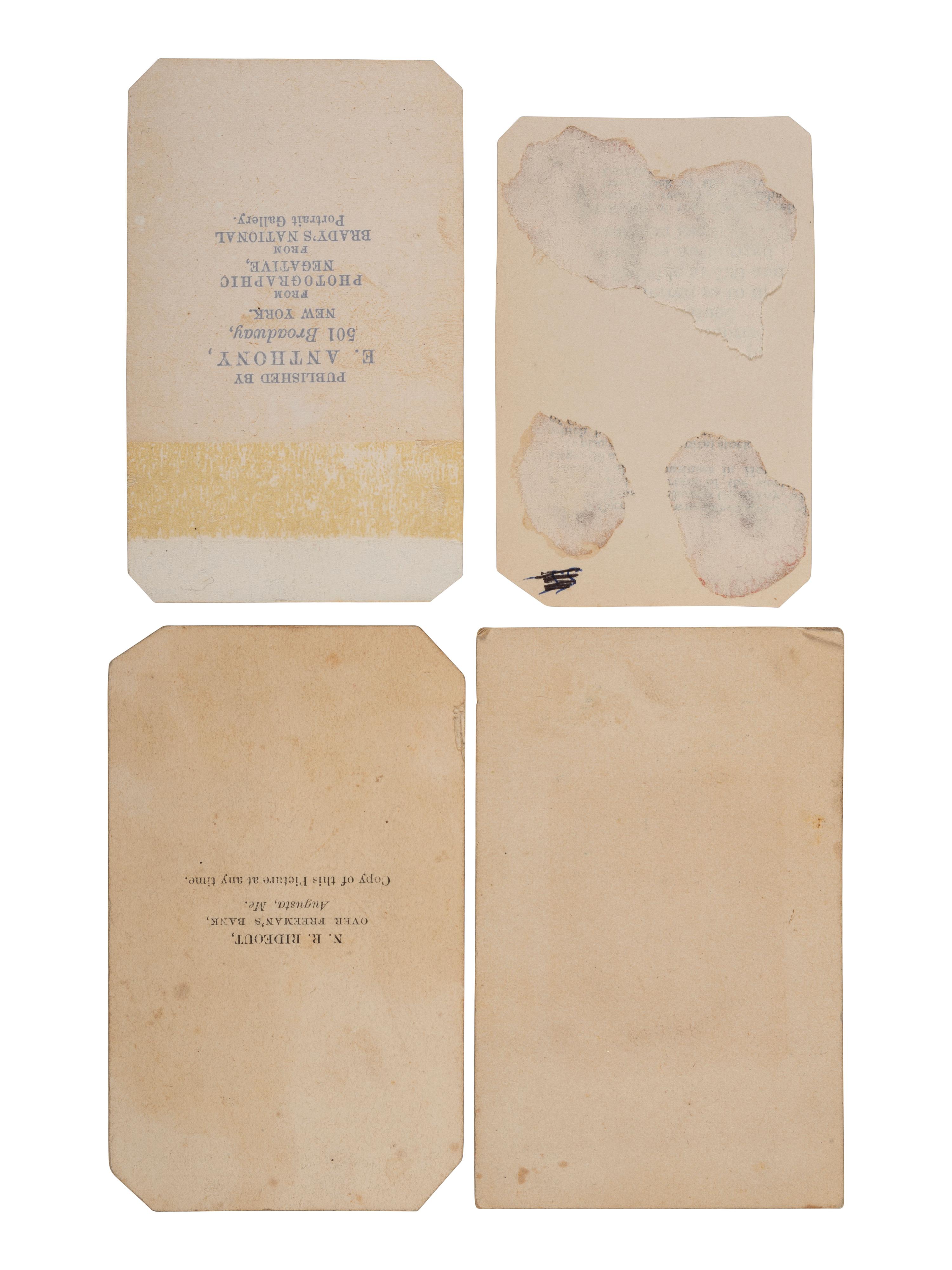 [LINCOLN, Abraham (1809-1865)]. 4 images of a beardless Lincoln, incl. Cooper Union pose by BRADY.