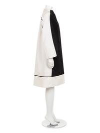 Ralph Rucci Silk Taffeta Color Block Mod Coat