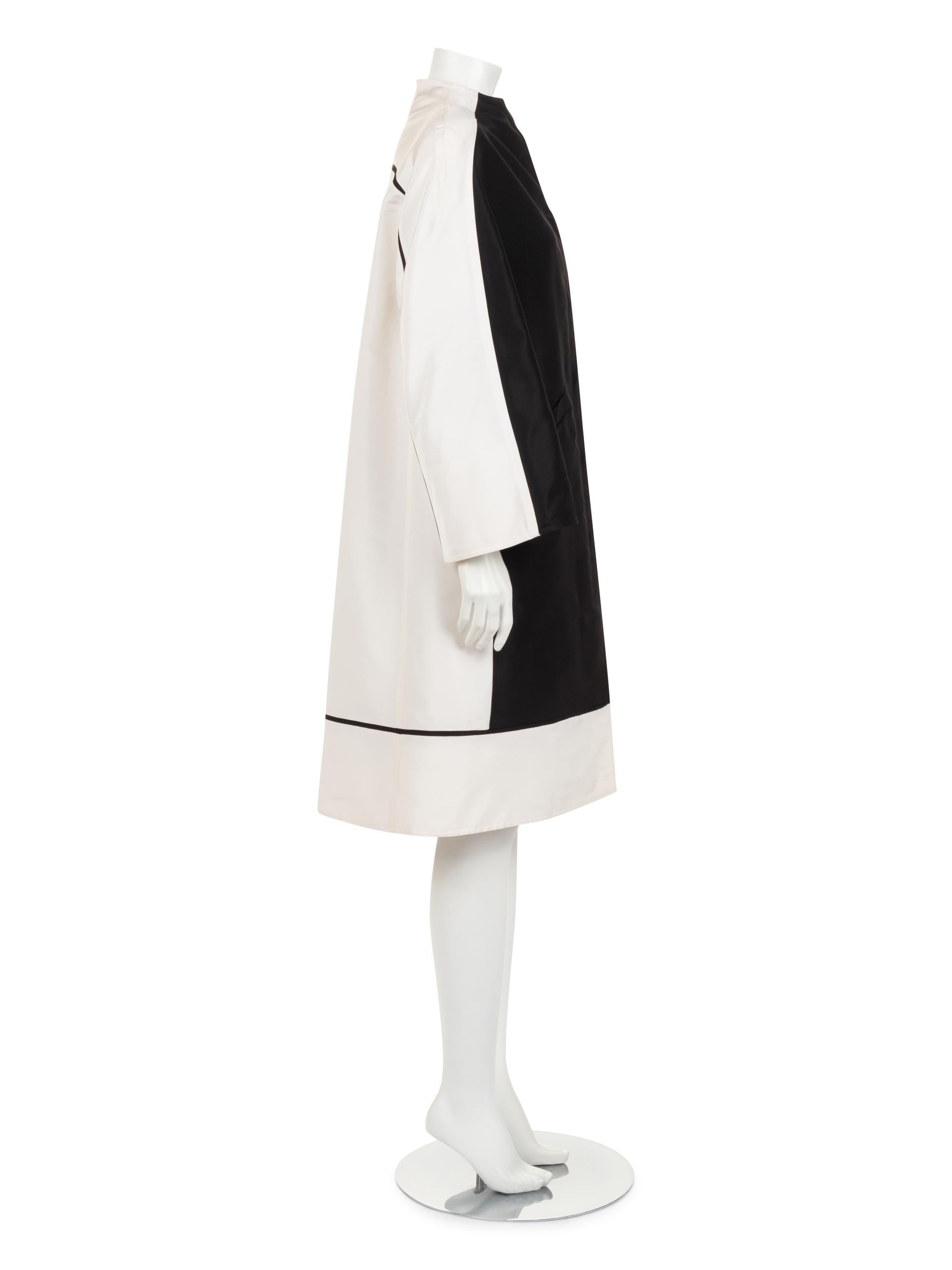 Ralph Rucci Silk Taffeta Color Block Mod Coat