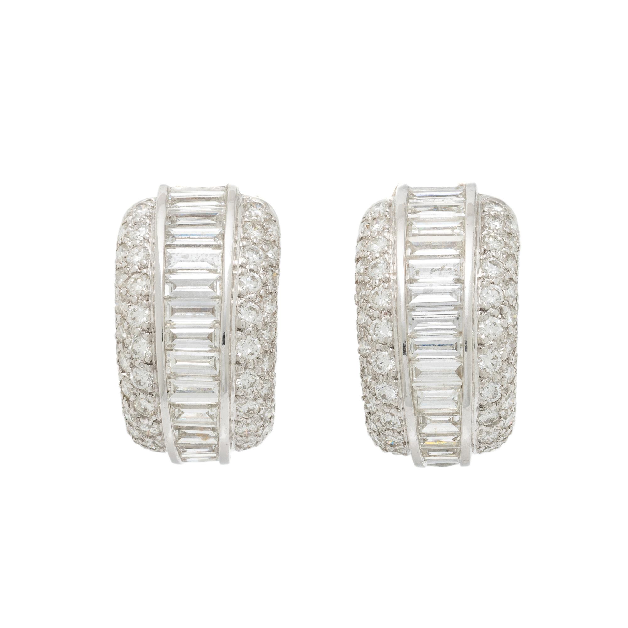 WHITE GOLD AND DIAMOND HOOP EARRINGS