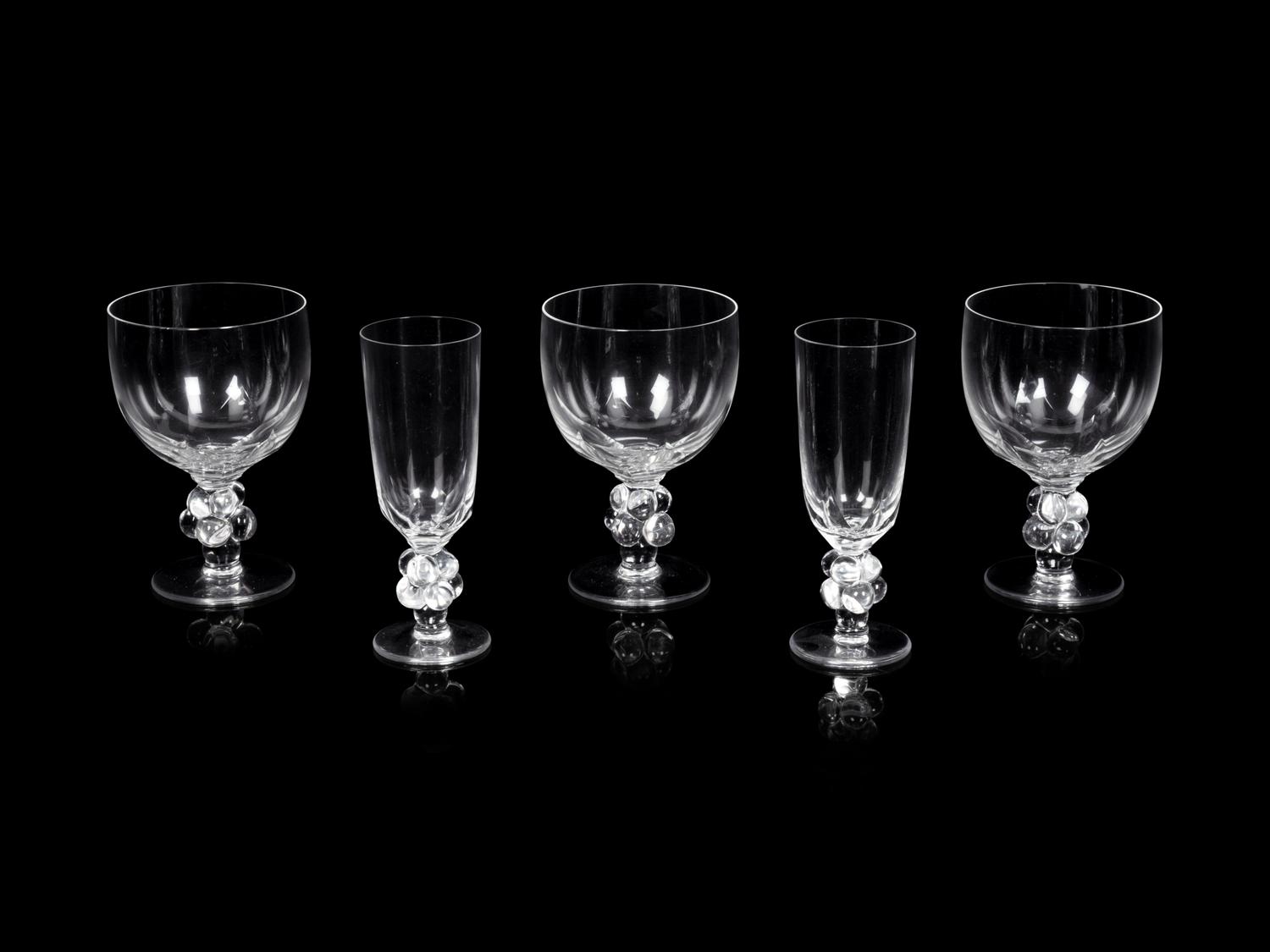 A Collection of Lalique Clos Vougeot Stemware