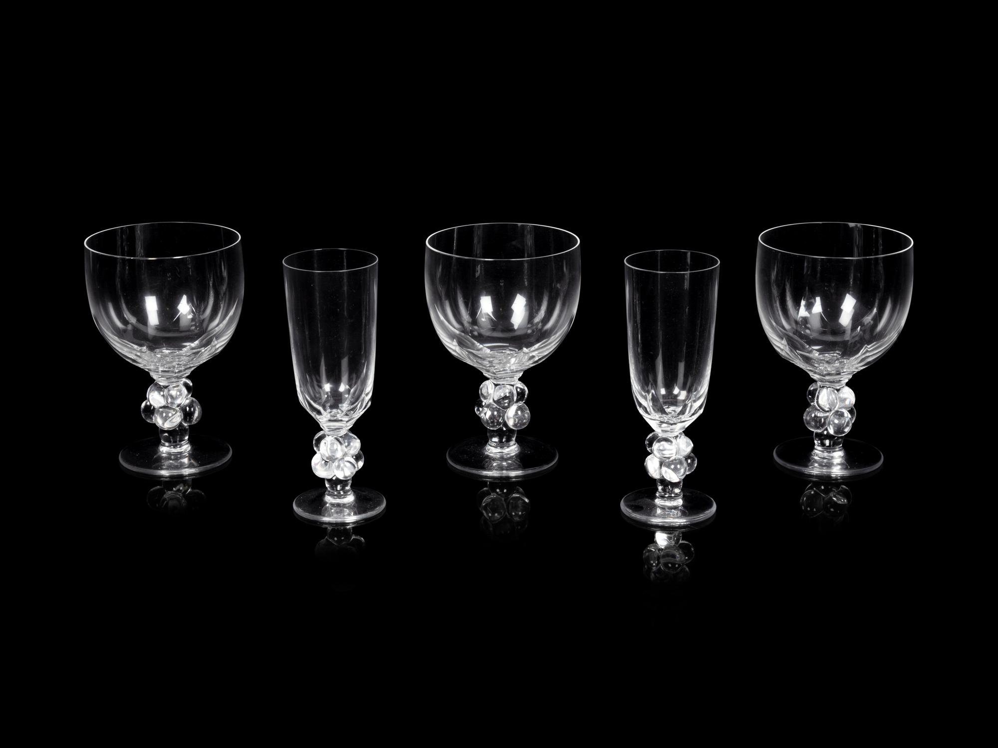 A Collection of Lalique Clos Vougeot Stemware