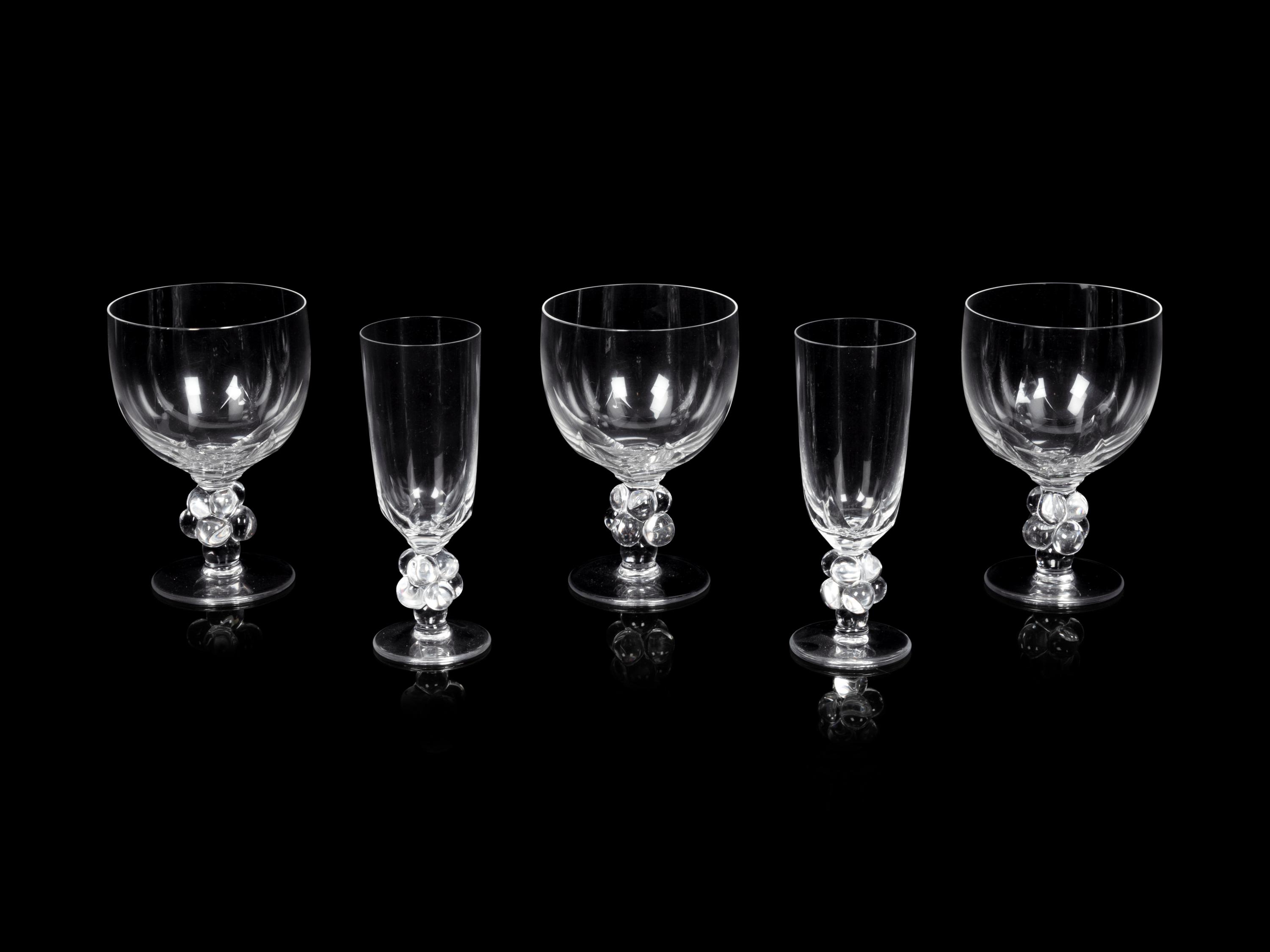 A Collection of Lalique Clos Vougeot Stemware