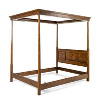 A Chinese Chippendale Style Mahogany Canopy Bed