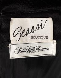 Scaasi Satin Seersucker Evening Dress with Belt, 1980-90s