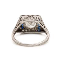 Diamond and Synthetic Sapphire Ring