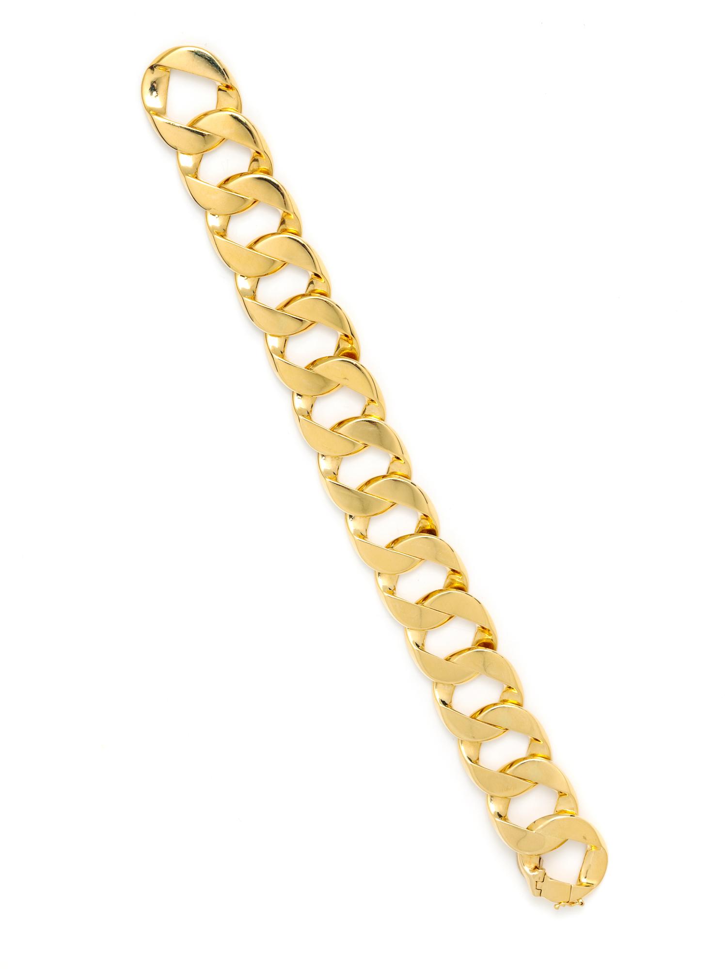 YELLOW GOLD CURB LINK BRACELET