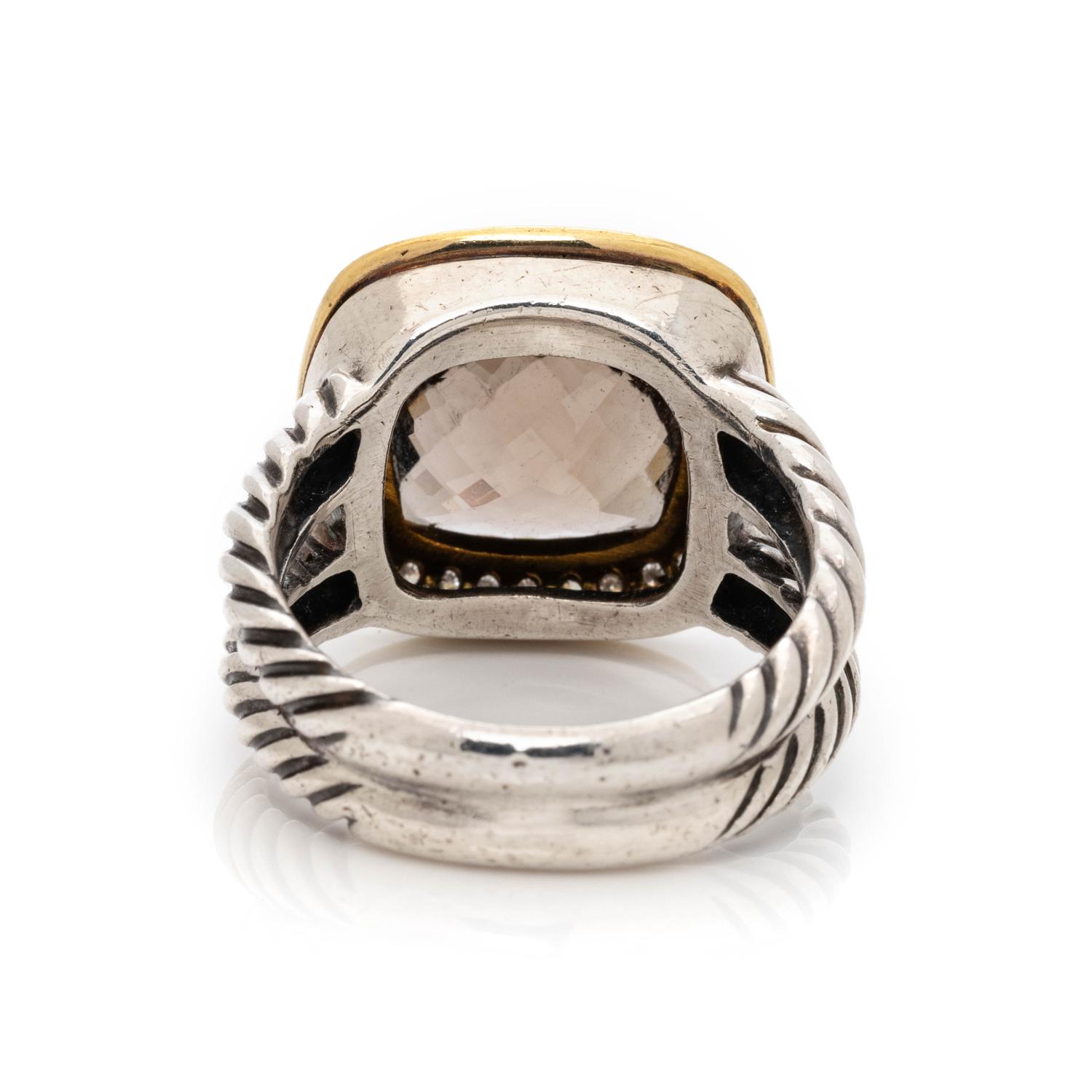 DAVID YURMAN, DIAMOND AND SMOKY QUARTZ 'ALBION' RING