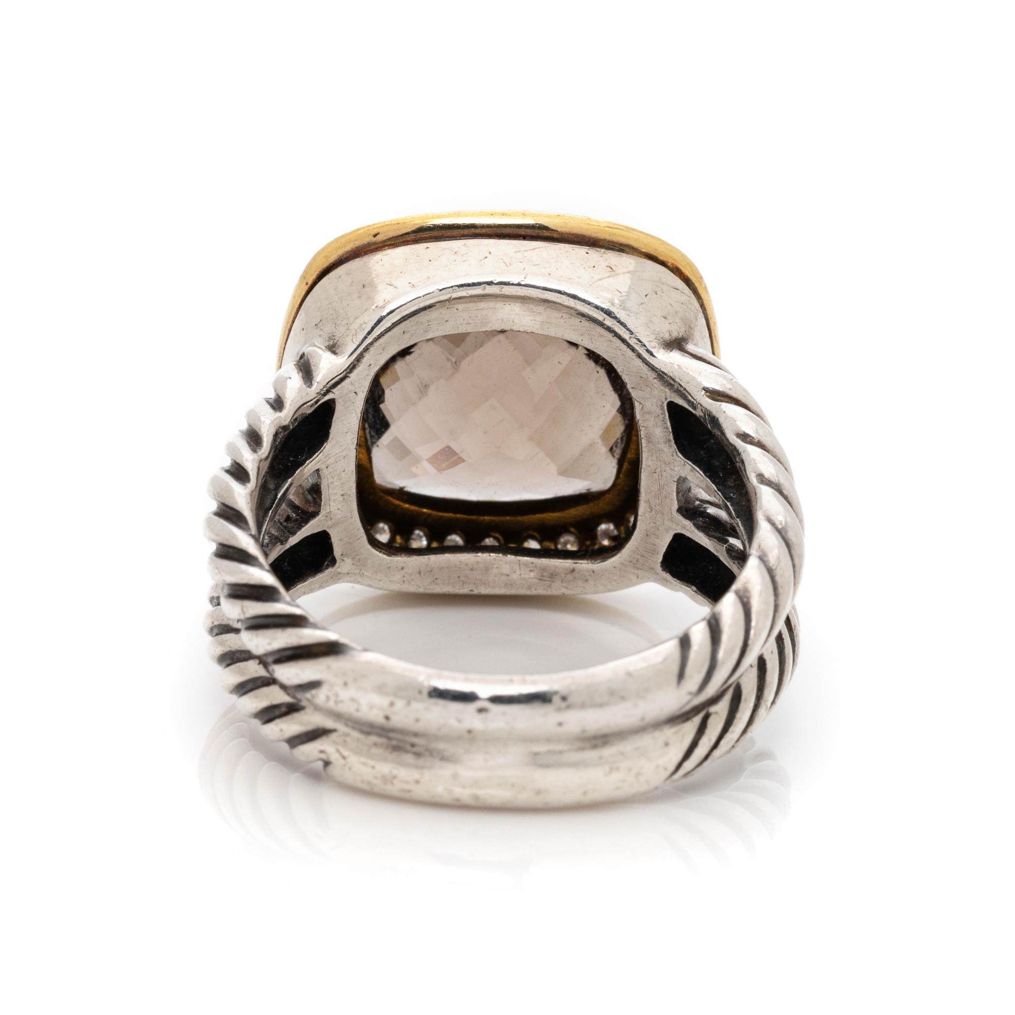 DAVID YURMAN, DIAMOND AND SMOKY QUARTZ 'ALBION' RING