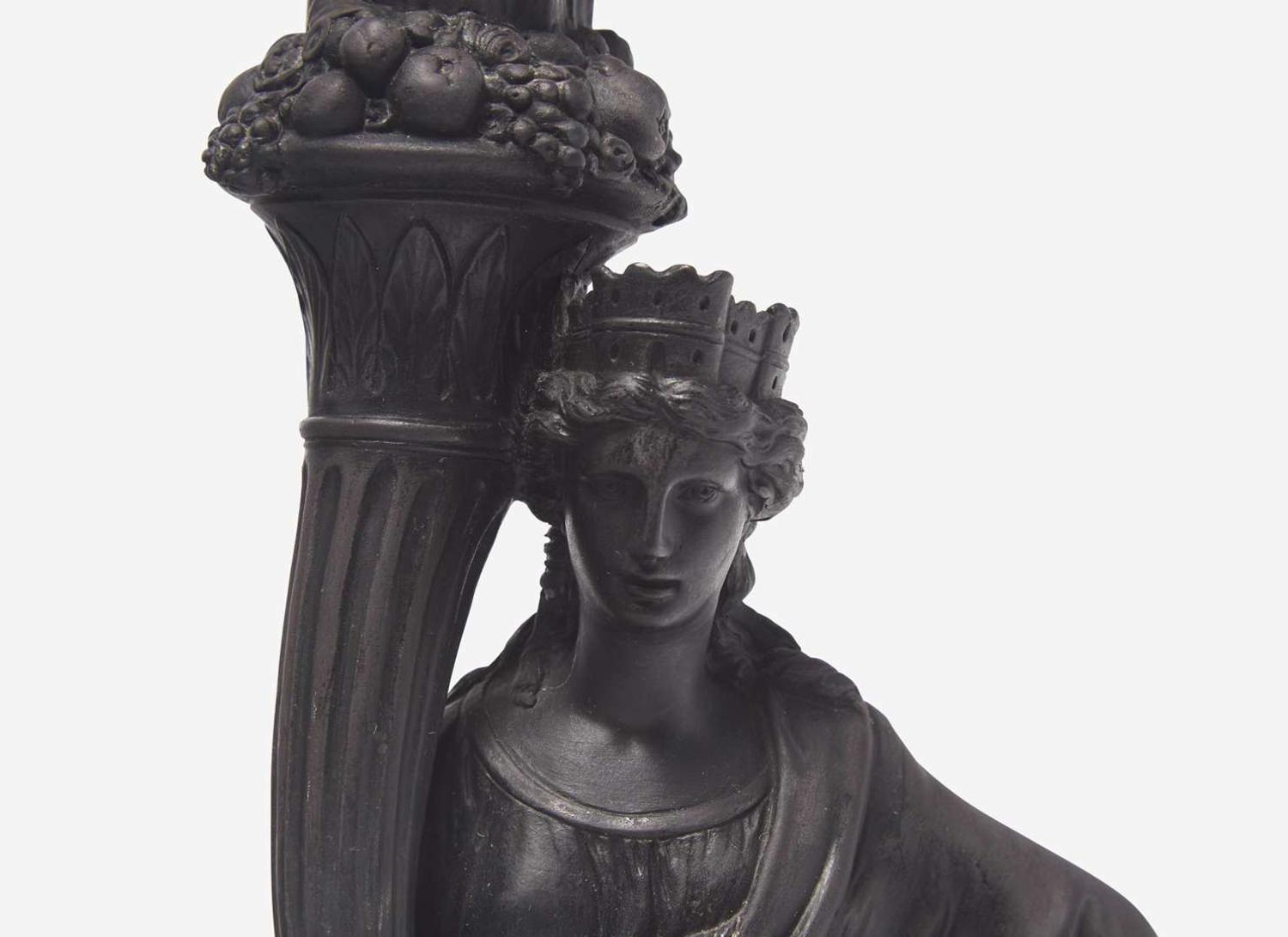 A Wedgwood Black Basalt Figural Candlestick, UK, early 19th century