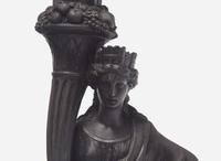 A Wedgwood Black Basalt Figural Candlestick, UK, early 19th century