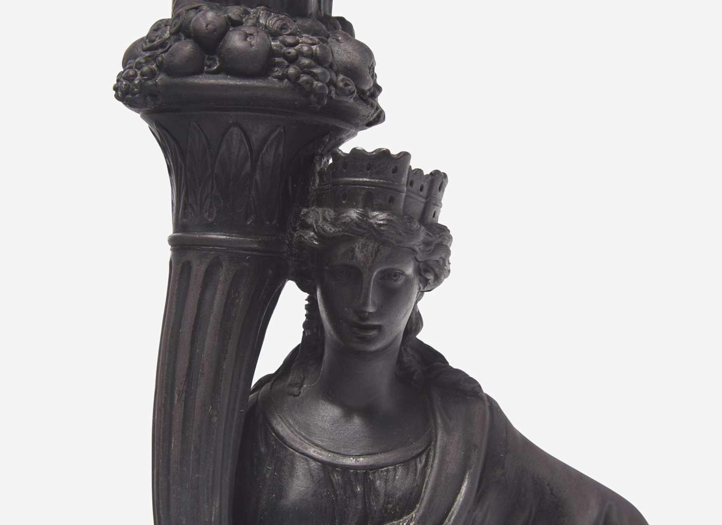 A Wedgwood Black Basalt Figural Candlestick, UK, early 19th century