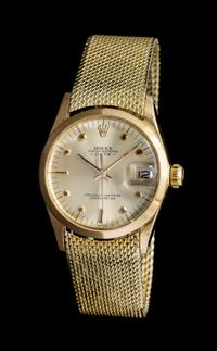 An 18 Karat Yellow Gold Ref. 6624 Oyster Perpetual Date Watch, Rolex, Circa 1955,