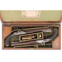 Cased Pair of Percussion Altered Pistols by John Richards of London