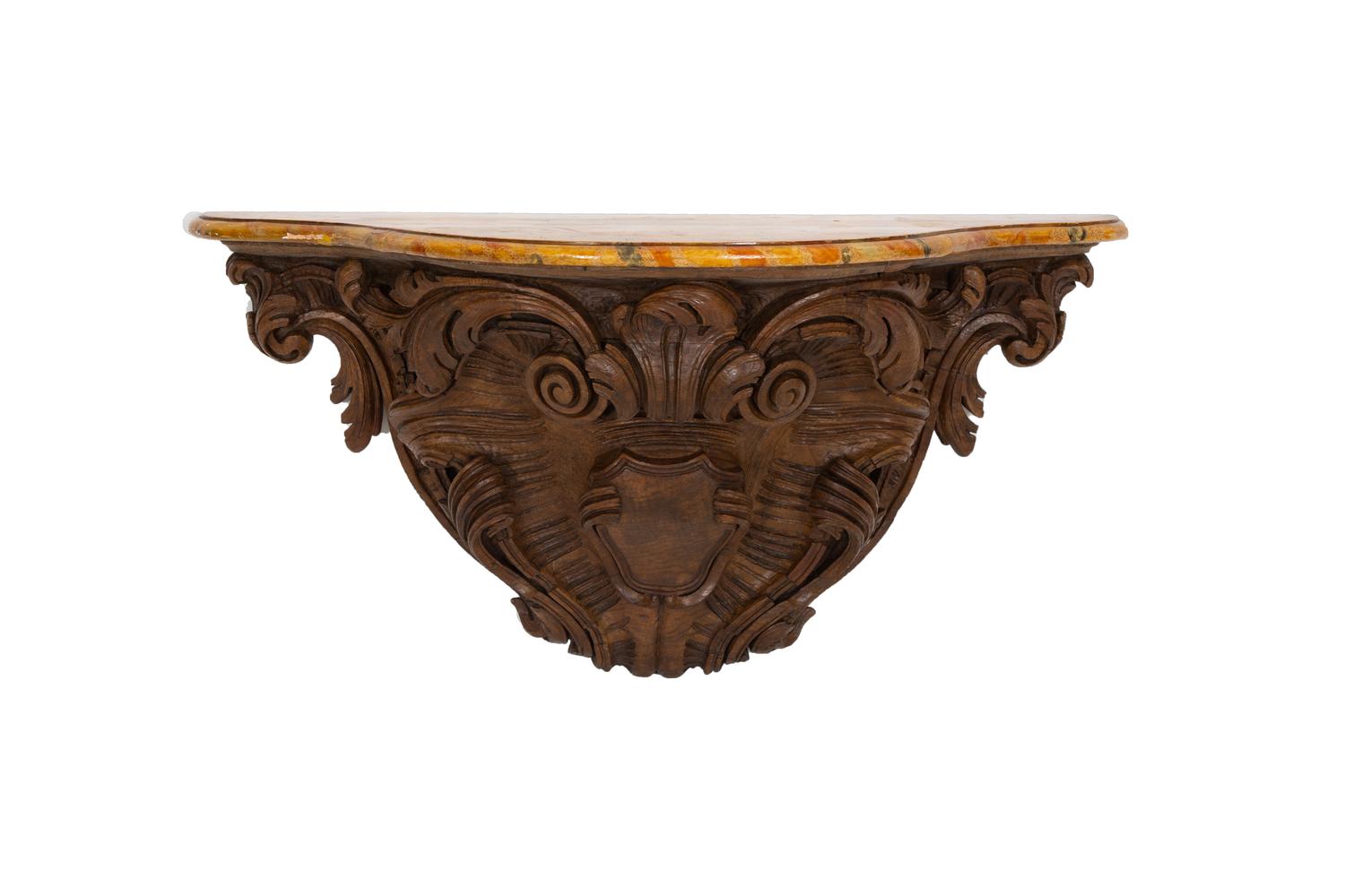 A Faux Marble-Top Console d'Appliqué