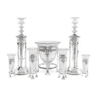 An Impressive American Silver and Cut-Glass Table Garniture