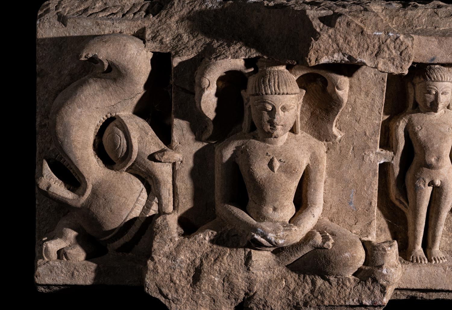 A Jain Carved Stone Relief Panel