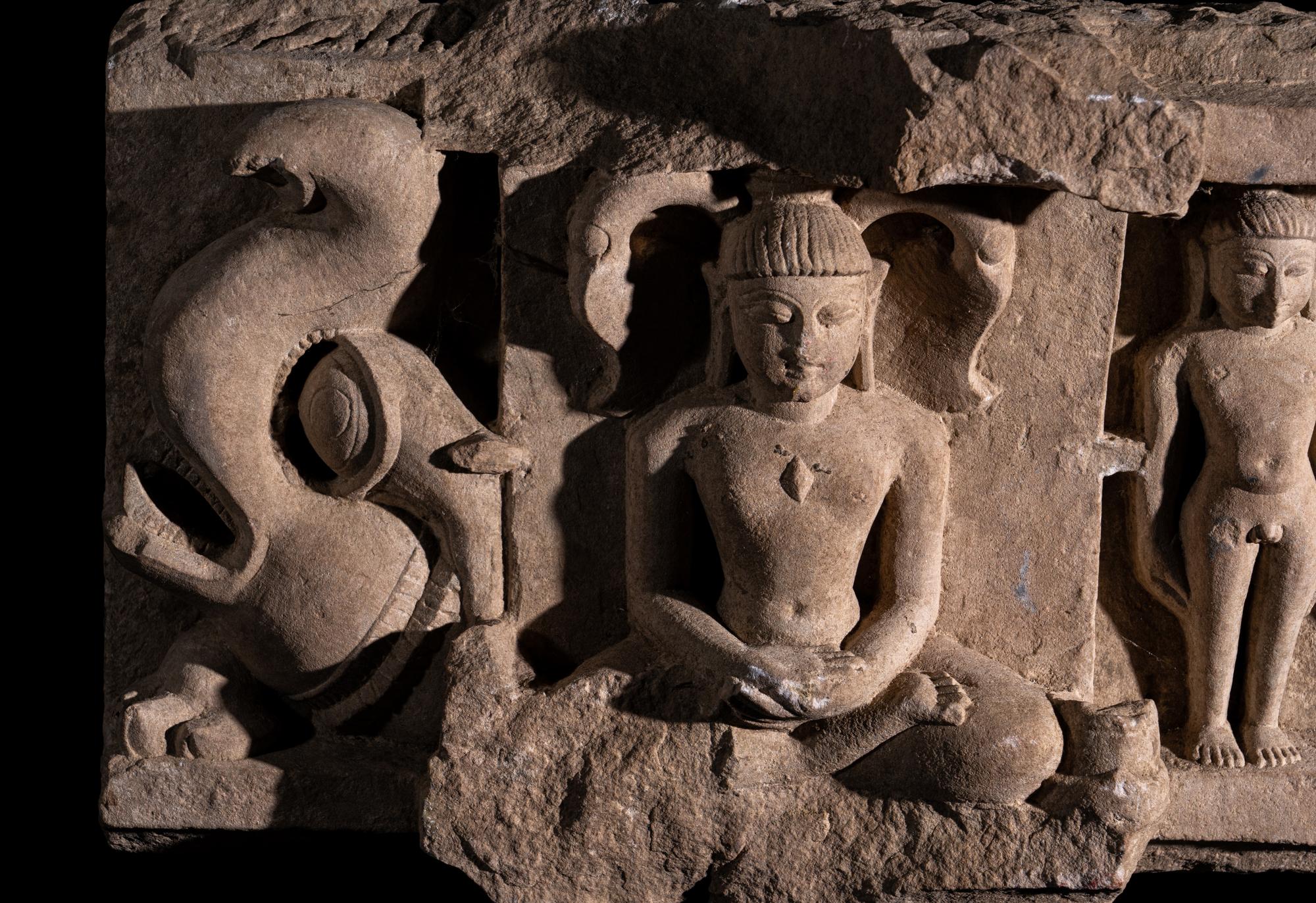 A Jain Carved Stone Relief Panel