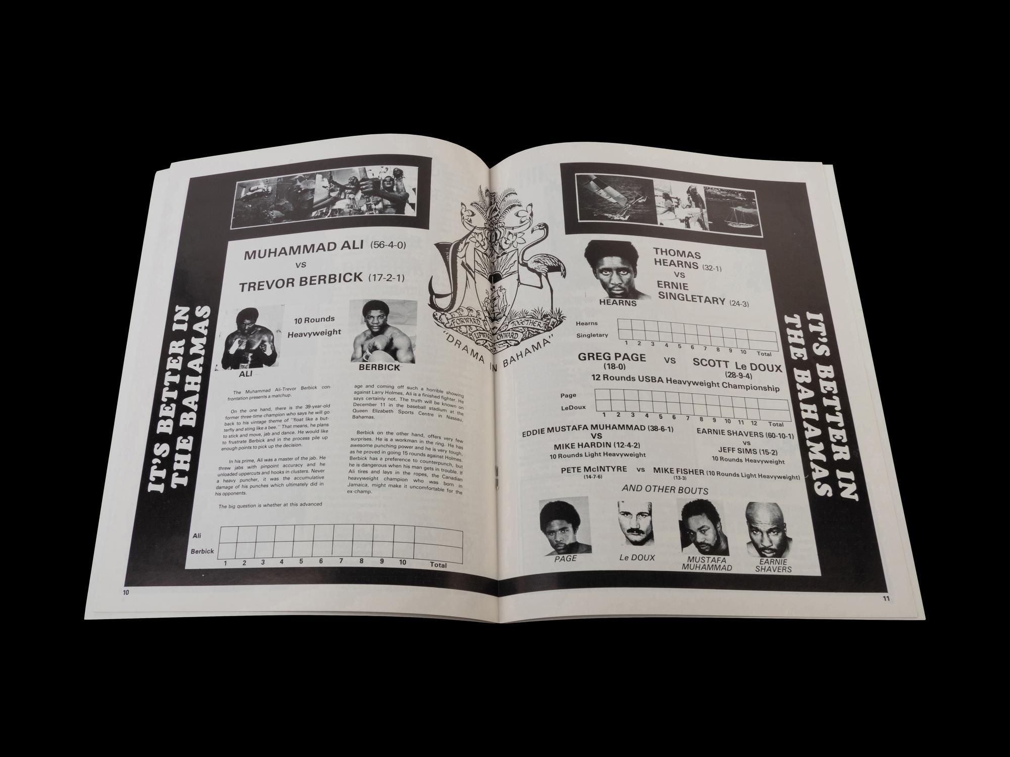 A Group of Muhammad Ali vs. Trevor Berbick Drama In Bahama On Site Fight Items,