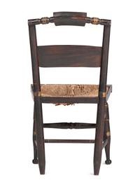 A Classical Grain Paint and Gilt Stencil-Decorated Fancy Child's Hitchcock Rush-Seat Side Chair