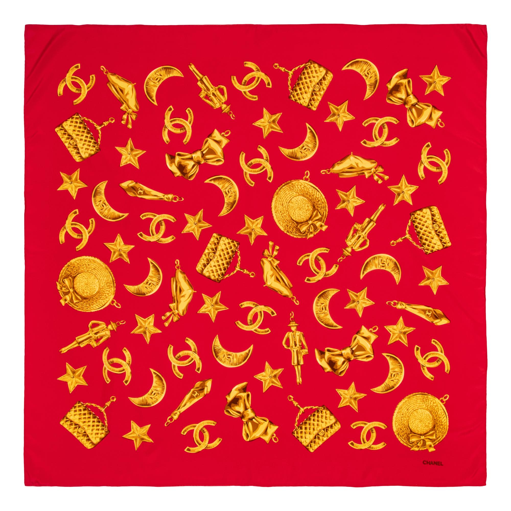 Five Chanel Silk Scarves