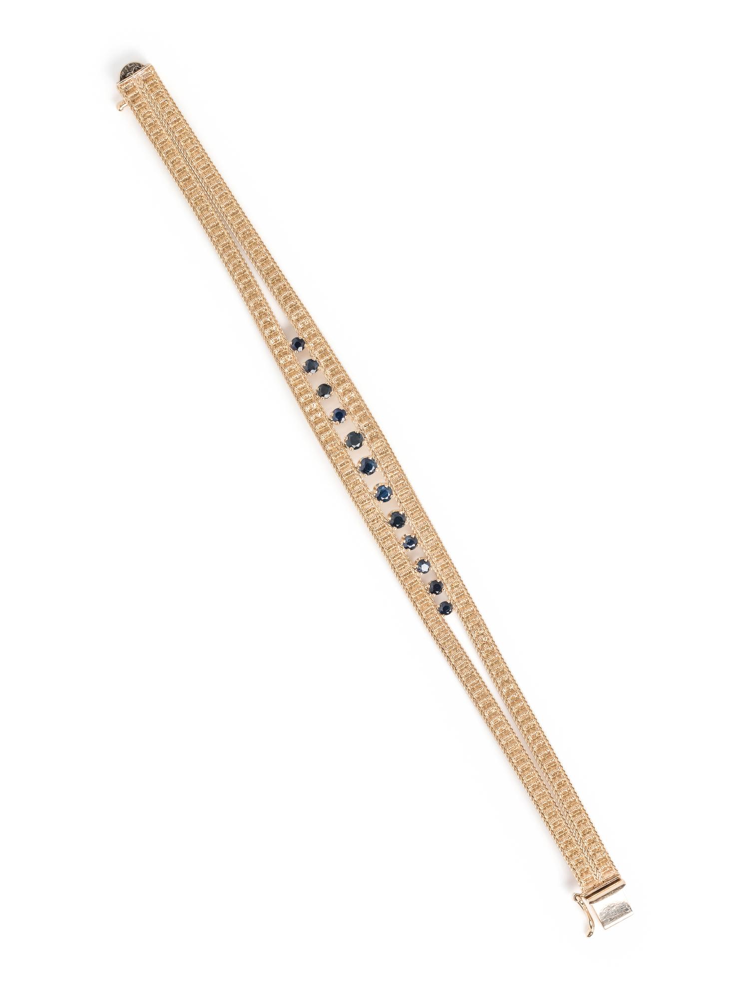 YELLOW GOLD AND SAPPHIRE BRACELET