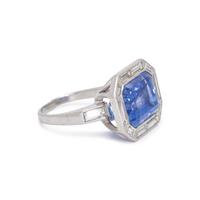 UNHEATED CEYLON SAPPHIRE AND DIAMOND RING