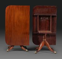 A Federal Mahogany Double Pedestal Extension Dining Table