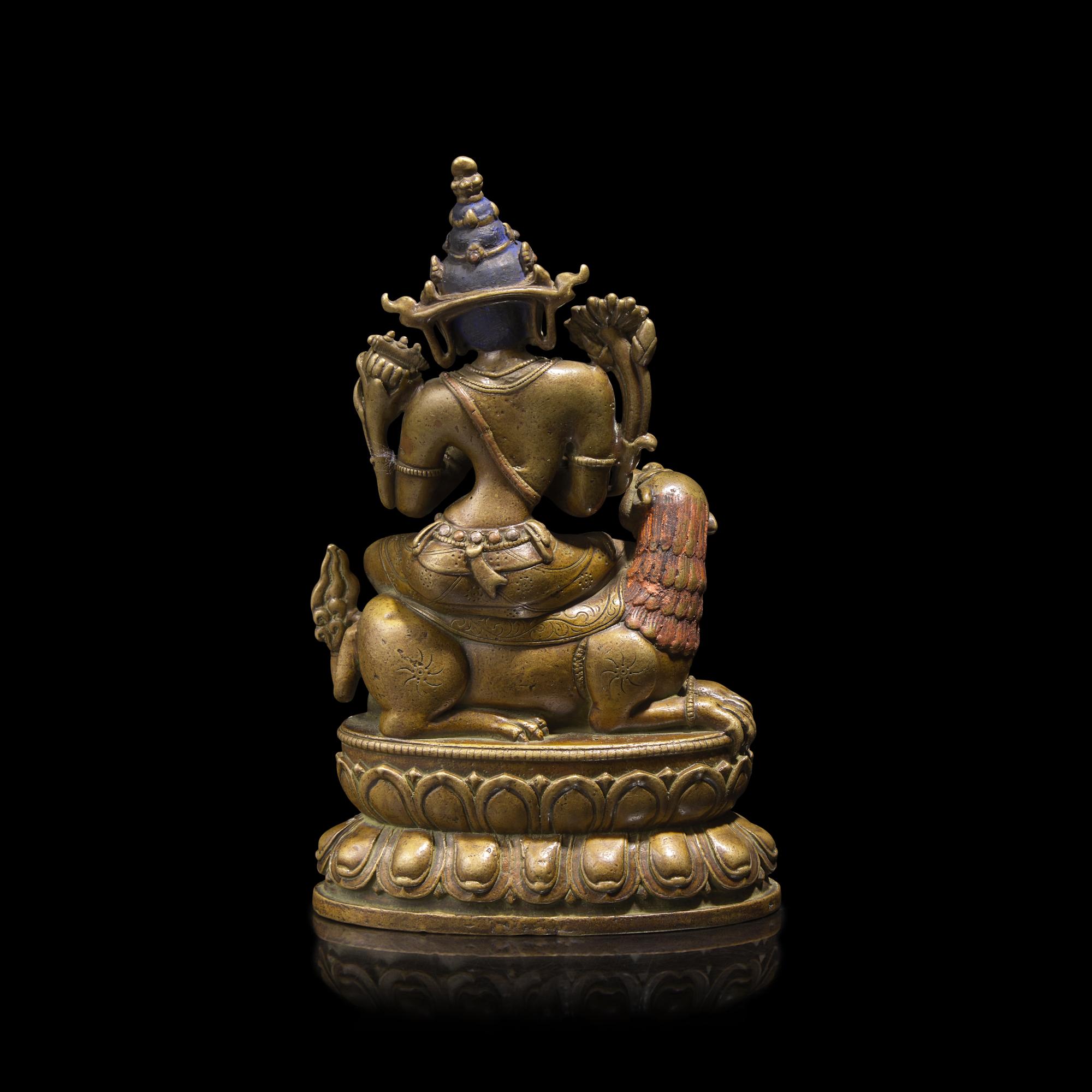A Pala Revival Silver and Copper-Inlaid Bronze Figure of Manjusri — 帕拉復興風格 錯銀錯紅銅文殊菩薩坐像