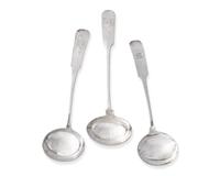 A Group Of Three Federal Silver Fiddle-End Punch Ladles