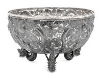 A Chinese Export Silver Punch Bowl