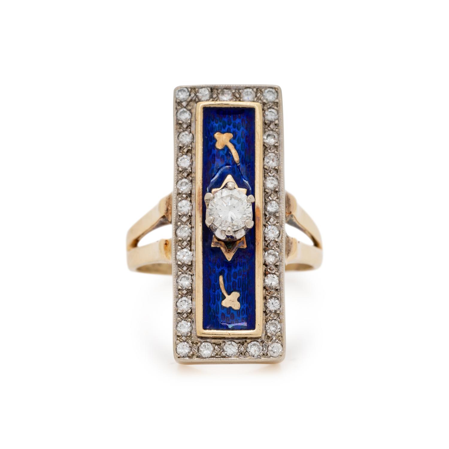 DIAMOND AND ENAMEL RING