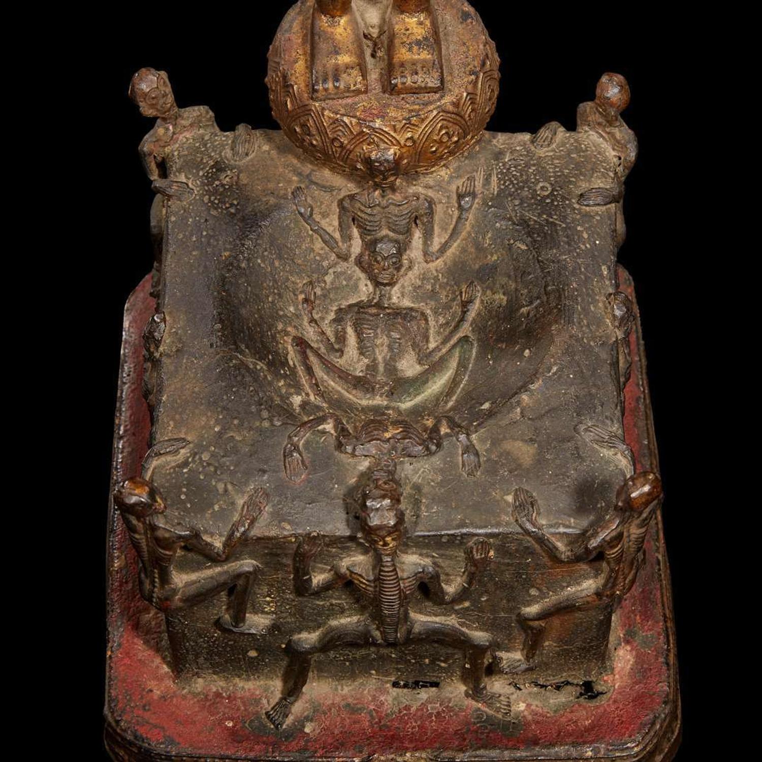 A Thai gilt-lacquered bronze figural group: Phra Malai visiting the damned in Hell 泰國佛造像 Rattanakosin period (1782-1932) ???????