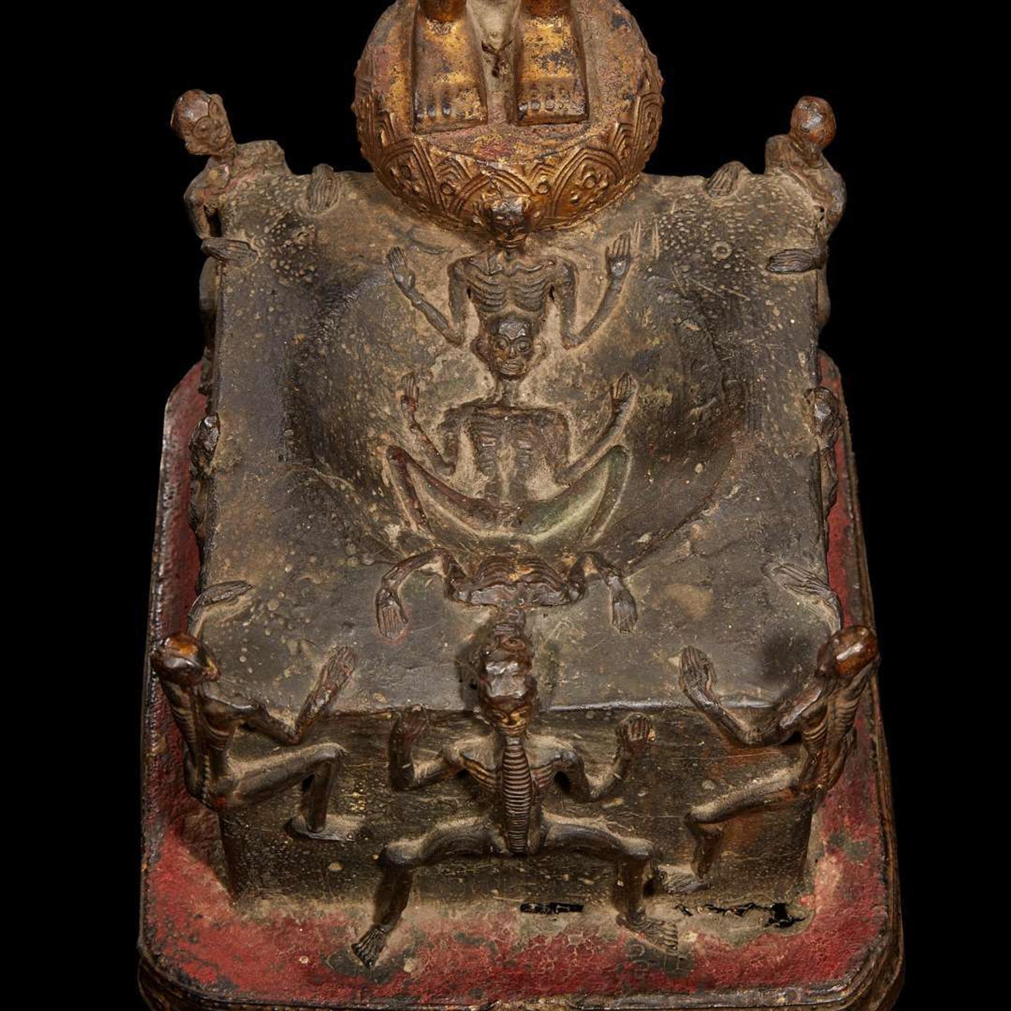 A Thai gilt-lacquered bronze figural group: Phra Malai visiting the damned in Hell 泰國佛造像 Rattanakosin period (1782-1932) ???????