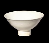 A Chinese White Glazed Porcelain Stem Bowl