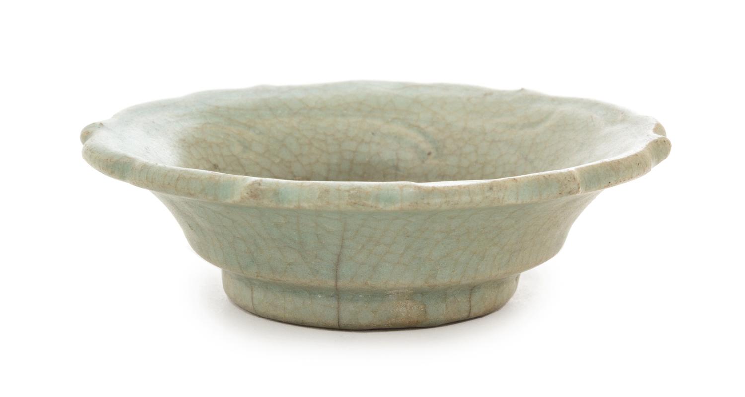 A Chinese Guan-Type Porcelain Dish Diameter 4 3/4 inches.