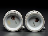 Two Cyclist's Porcelain Shaving Mugs