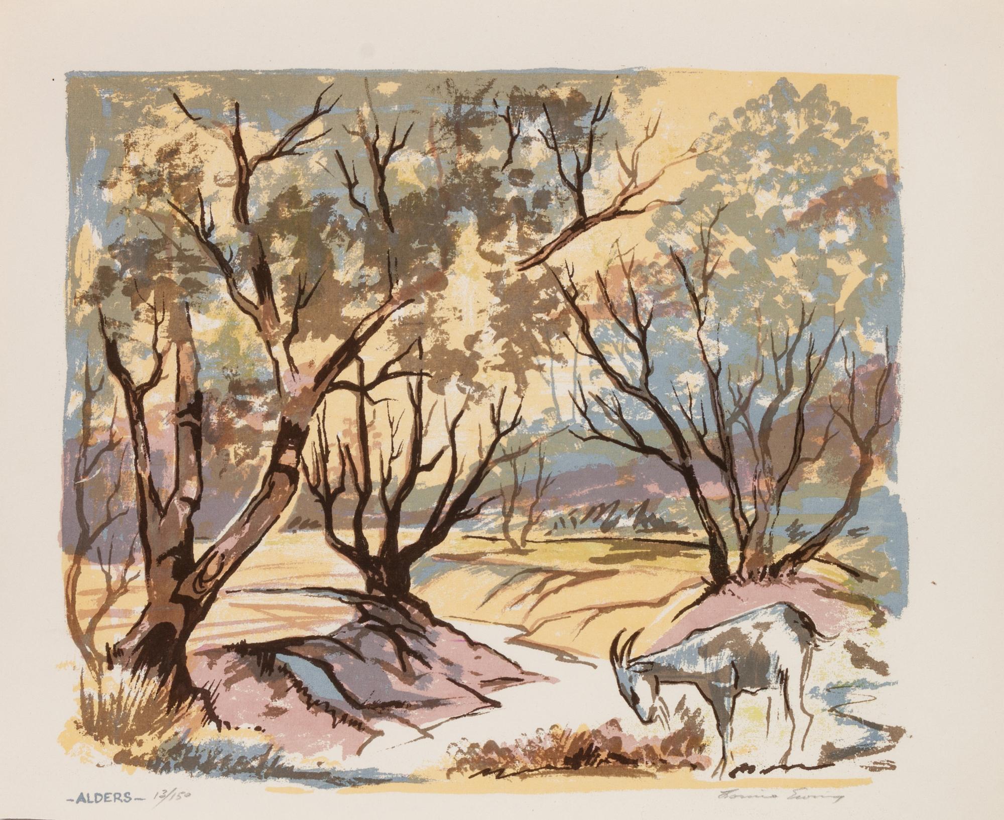 Five Works: Day Begins , edition 39/120; Cottonwood , edition 105/120; Rio Colorado , edition 75/120; Alders , edition 13/150; The Red Butte , edition 19/40