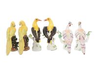 A Set of Six Continental Porcelain Bird Figures