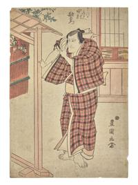 Six 18th and early 19th Century Japanese Woodblock Prints Depicting Actors